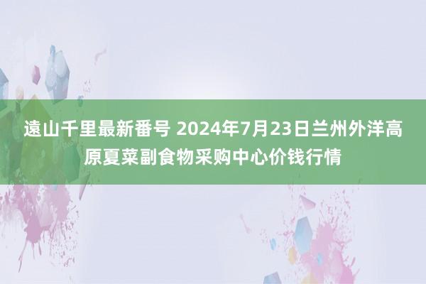 遠山千里最新番号 2024年7月23日兰州外洋高原夏菜副食物采购中心价钱行情