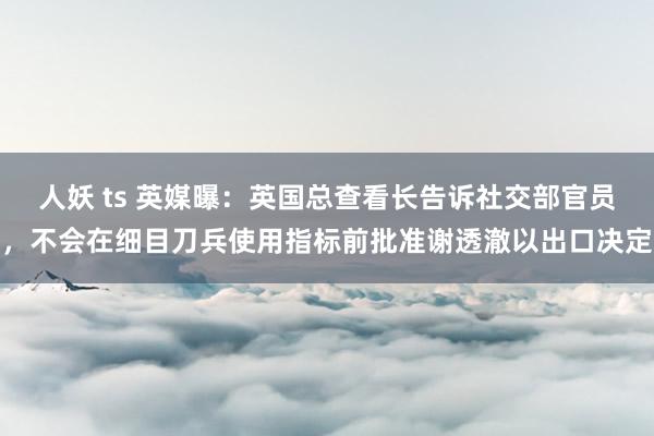 人妖 ts 英媒曝：英国总查看长告诉社交部官员，不会在细目刀兵使用指标前批准谢透澈以出口决定