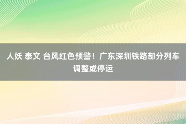 人妖 泰文 台风红色预警！广东深圳铁路部分列车调整或停运