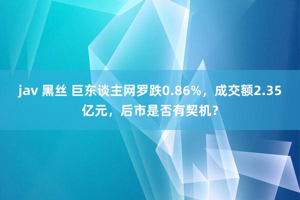 jav 黑丝 巨东谈主网罗跌0.86%，成交额2.35亿元，后市是否有契机？